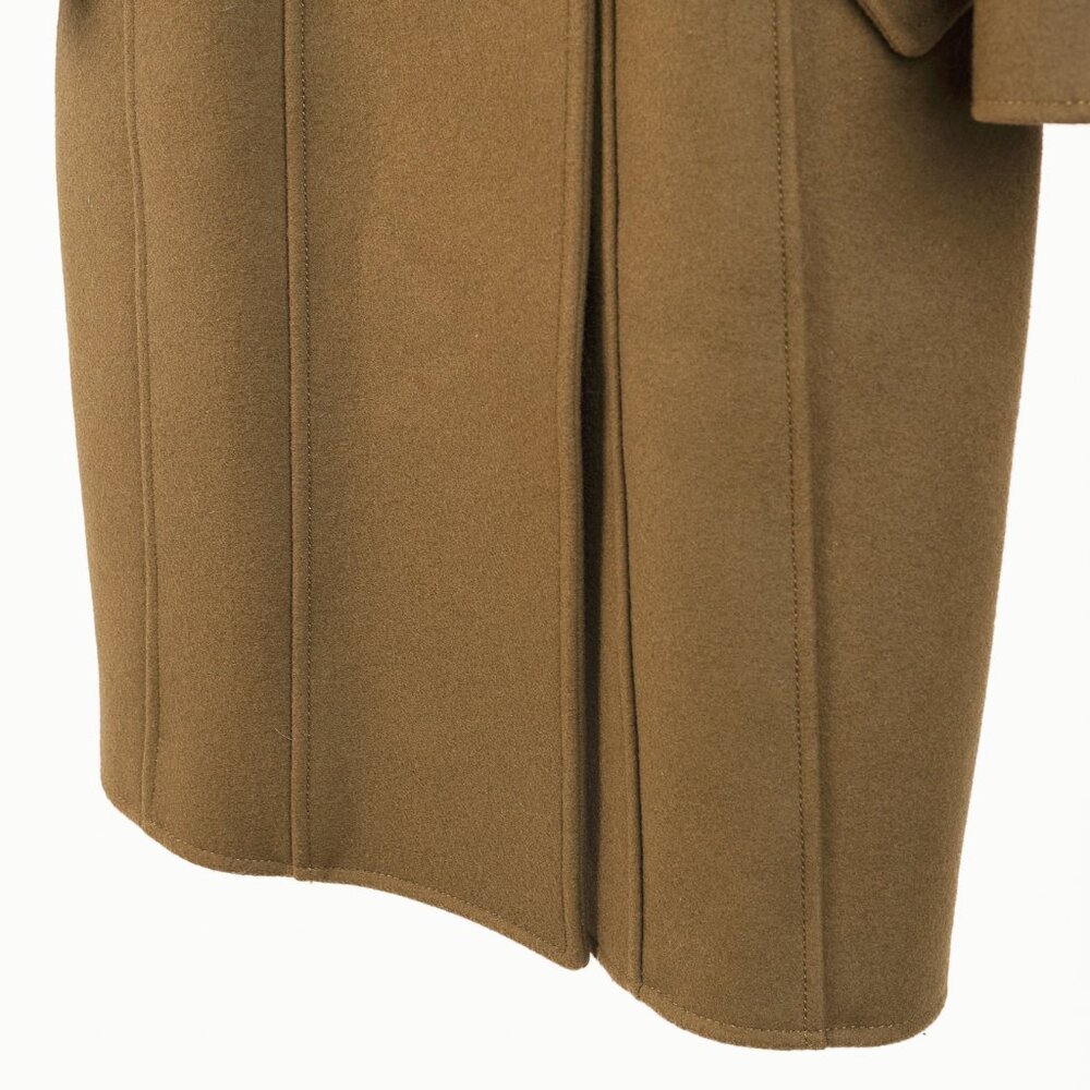 Balmain PF/14 Green Belted Double-Breasted Wool Trench Coat - Picture 9 of 14